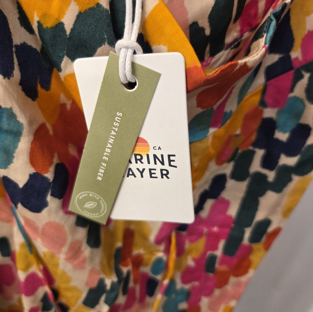 NWT - Marine Layer Tencel Bright Multicolor Archive Emma Wrap Midi Dress-Size XL - Picture 13 of 16